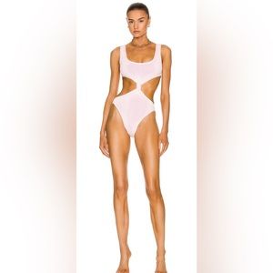 Bond Eye Varna One Piece in White & Neon Pink Two Tone